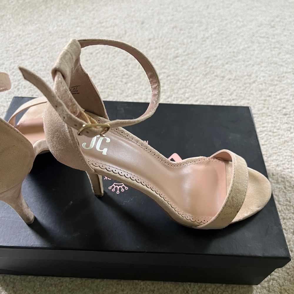 Beige Suede Heel Sandals